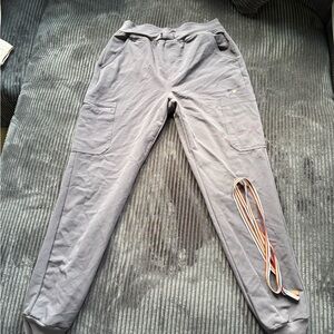 EUC Woman’s Gray FIGS joggers. Pride edition